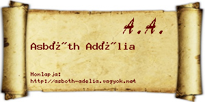 Asbóth Adélia névjegykártya